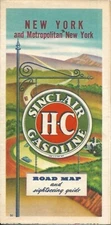 1950 SINCLAIR OIL Road Map NEW YORK Albany Buffalo Rochester Binghamton Elmira