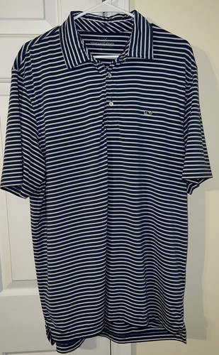Vineyard Vines Herren Hemd gestreift Größe L Kurzarm Polo Golf