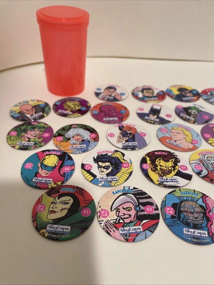DC 漫画 POGs 批量 49 件和容器 玩具 Biz 1994 免运费 — 第 2/4 张图片