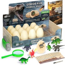 Dinosaur Fossil Egg Kit -Kids Explorer -12 Eggs/ 12 Dinosaurs Factory Sealed NEW