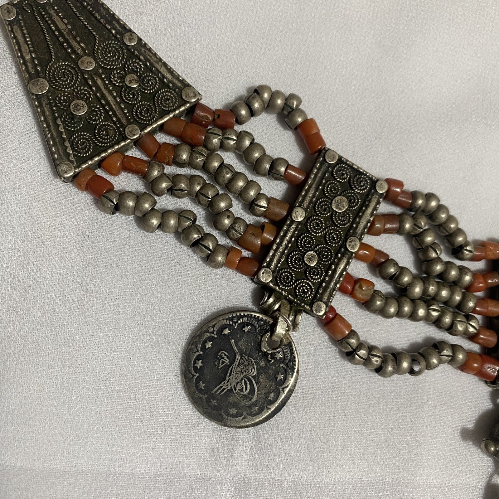 Antique  Handmade Solid Silver  Yemeni Necklace I… - image 3