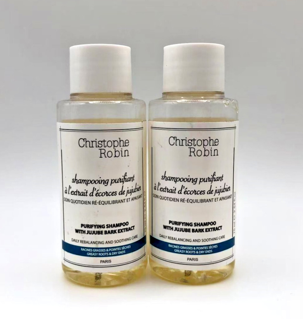 Christophe Robin Purifying Shampoo with Jujube Bark Extract 75ml x2pcs Brand New