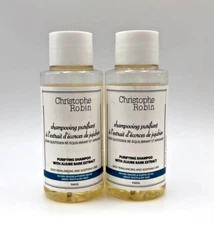 Christophe Robin Purifying Shampoo with Jujube Bark Extract 75ml x2pcs Brand New