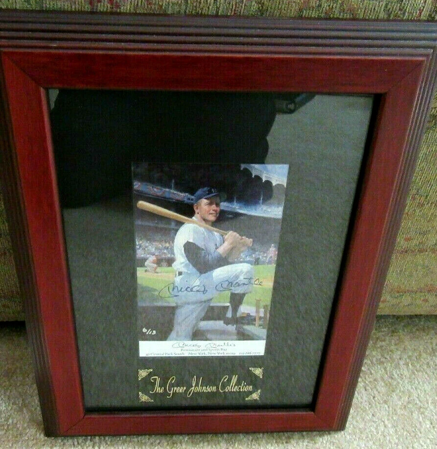 RARE Mantle Signed LE 6/13 Restaurant Flier LOA PSA/DNA NUMBERED 6 OF13 - Image 2 of 4