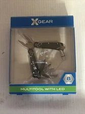 X-Gear 8 Tool Men's Multi-Function Tool w/Led Light Retails $20 Black (2-PO-112)
