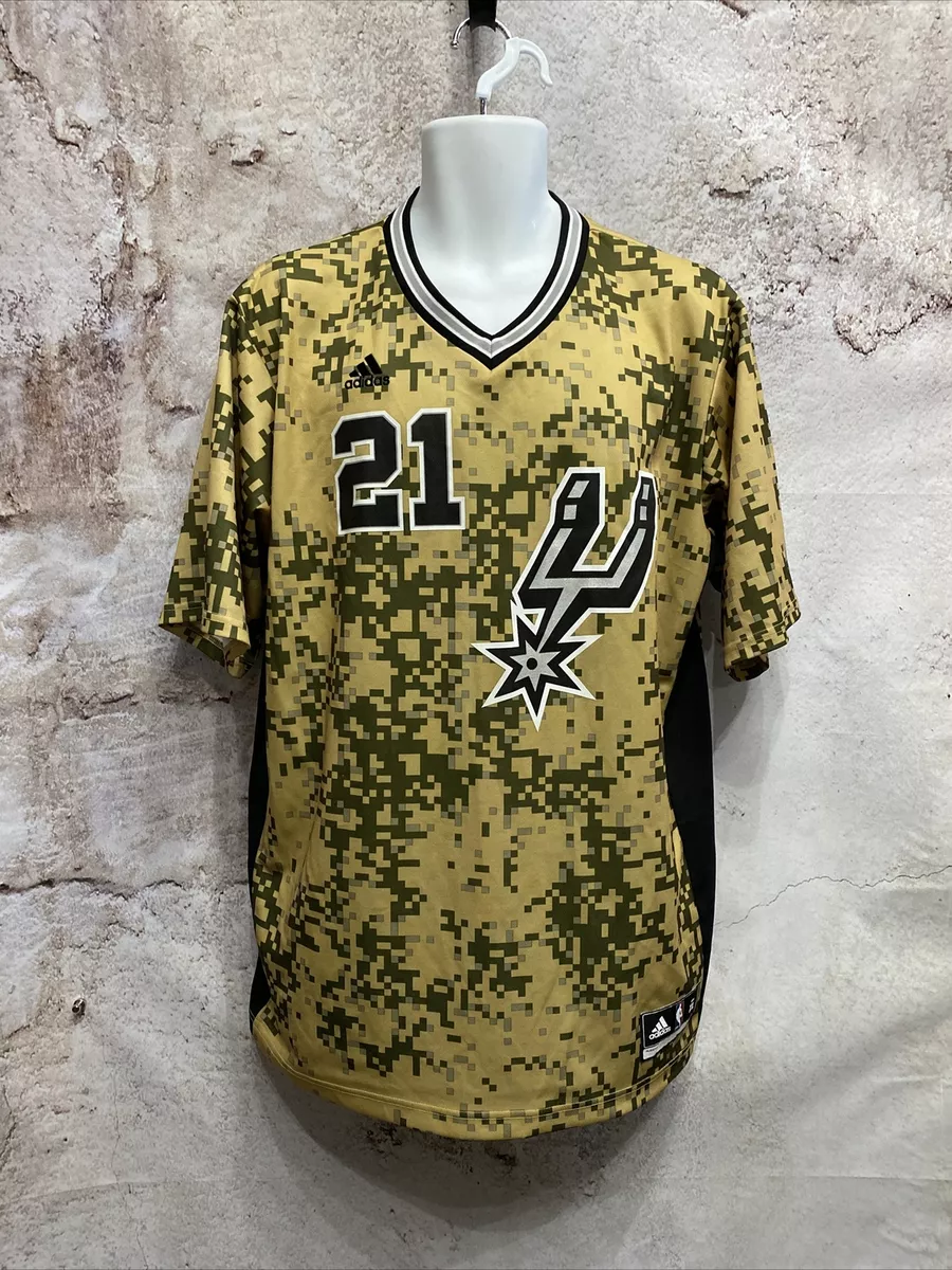 Tim Duncan San Antonio Spurs Camouflage NBA Adidas Jersey Mens XL