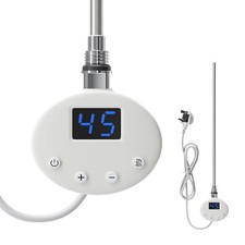 Thermostatic Electric Heating Element Warmer White For Towel Rail Radiator Timer