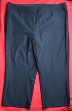Lane Bryant Capri Pants Black Slacks No Pockets Front Zip Size 22 Waist 44-46