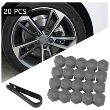 17mm WHEEL NUT BOLT COVERS LOCKING CAPS SET ROUND For Audi A1 A3 A4 A5 A6 A7