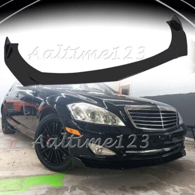 For Benz S-Class W221 S450 S500 S550 Front Bumper Lip Splitter Spoiler Glossy - Image 1 of 4
