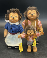 Vintage Steiff Mecki, Micki Macki Hedgehog Family Doll Set Original Tags