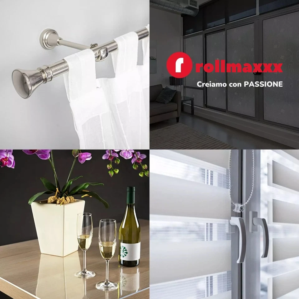 Asta per Tenda / Bastone Doppia & Singola Acciaio 19 mm SET Terminali ROLLMAXXX - Immagine 3 di 3