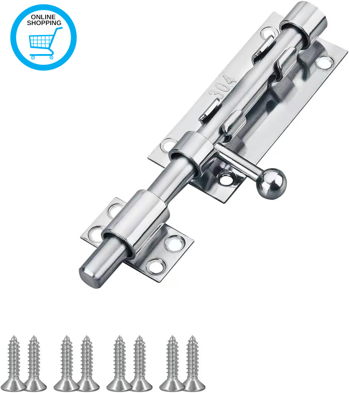 Door Lock Bolt,Stainless Steel Door Latch,5 Inch Heavy Duty Door Bolt Latch,Barr
