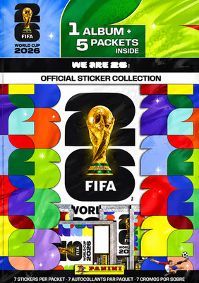 Panini FIFA WORLD CUP 2026 Album + 5 Stickers packs -Ready to ship TODAY!