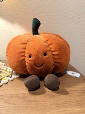 100% AUTHENTIC•Jellycat Amuseable Pumpkin•BNWT•Retired• HTF 