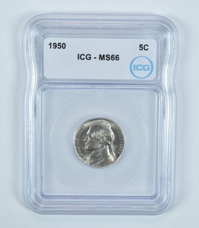 1950 Jefferson Nickel MS66 ICG *5680