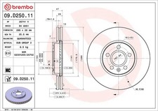 1X Bremsscheibe BREMBO 09.D250.11 für VOLVO S90 II (234) 2 2017-2021