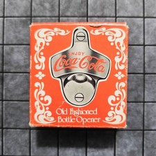 Enjoy Coca-Cola Old Fashioned Wall Mount Bottle Opener Vtg w/Original Box