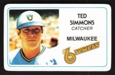 Ted Simmons 1981 Perma-Graphics Superstar Credit Cards #125-017 Brewers EX