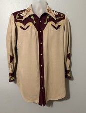 Vtg Rare Buck Bernie Embroidered Snap WESTERN Shirt 40s Antique
