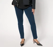 Women with Control Wicked by Prime Stretch Denim Regular Slim Leg Pants Dark Was