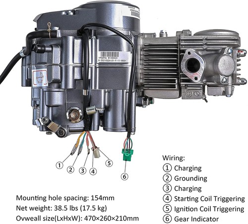 Lifan 150cc Kick Start Engine Motor for Dirt BIKE CRF70 CT70 ATC110 125cc 140cc - Picture 2 of 8