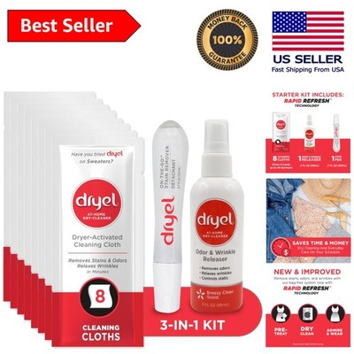 Rapid Refresh Dry Cleaning Kit: 8 Loads with Stain Remover & Wrinkle Spray