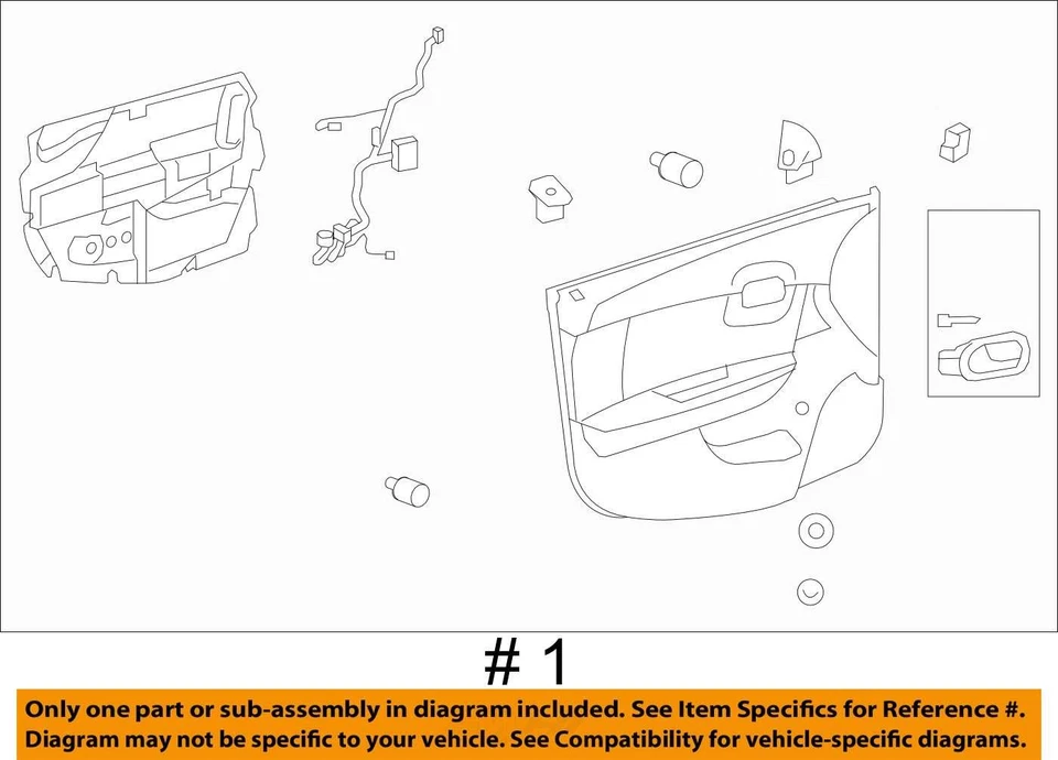 FITS 2008-2009 CHEVROLET MALIBU TRIM ASM FRT S/D *EBONY 25777850 - NEW OEM - Image 3 of 3