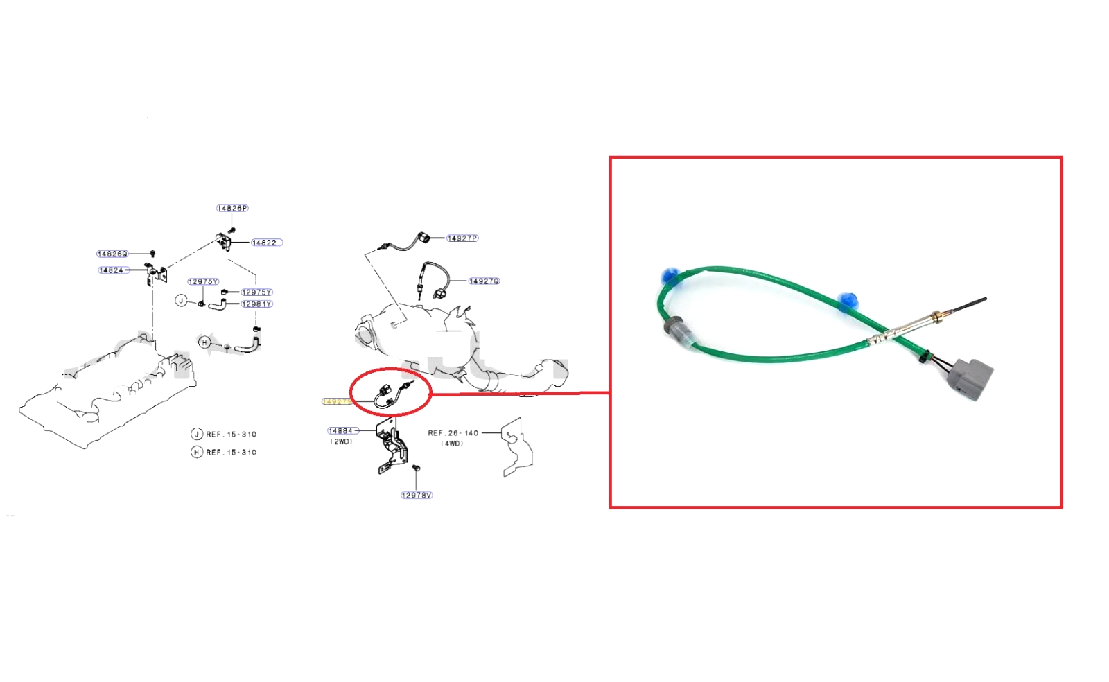 FOR MITSUBISHI L200 KL6T 2.3TD PICK UP EXHAUST HIGH TEMPRATURE SENSOR 2019+