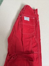 VTG 80'S WRANGLER RED CARGO PANTS BAGGY JUNIOR SZ 9 BORN IN USA MADE 37 