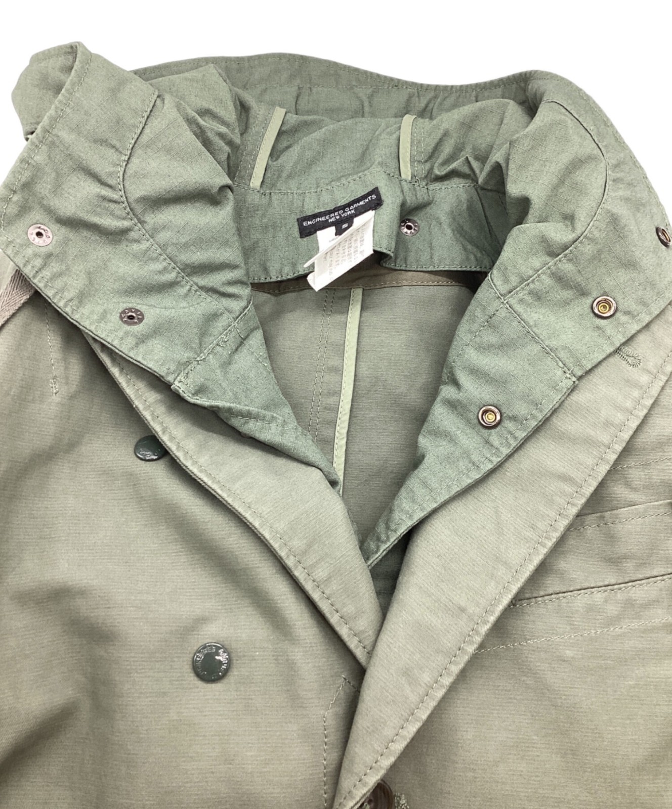 Engineered Garments Chester Coat Hooded Size S Green Wool Nylon Men's Pre-owned image 4