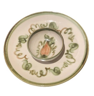 Louisville Pottery Stoneware John B. Taylor ''Harvest'' Chip & Dip Platter