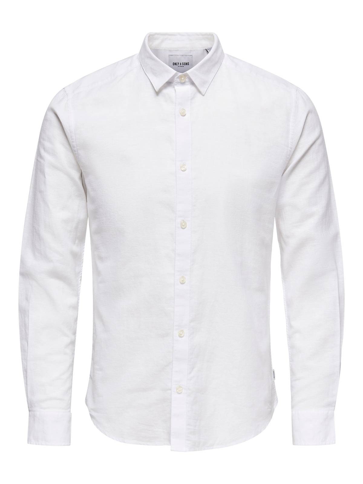 Only - Sons Caiden Shirt Solid Linen Wei - Gre M Herrenbekleidung 8990₽