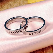 Titanium Steel Couple Rings Set Geometric Band Design For Him And Her Promise