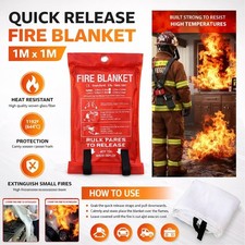 Large Fire Blanket Quick Release Car Home Office Kitchen Emergency Fire Safety