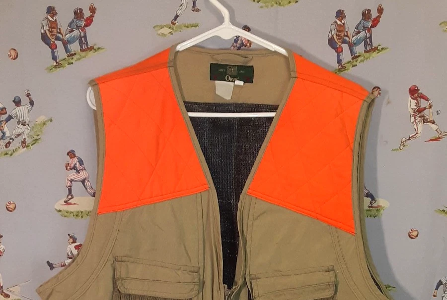 VTG 🦆 ORVIS - Padded Safety Game Pouch Hunting Vest Mens Size Large Beige - Image 2 of 4