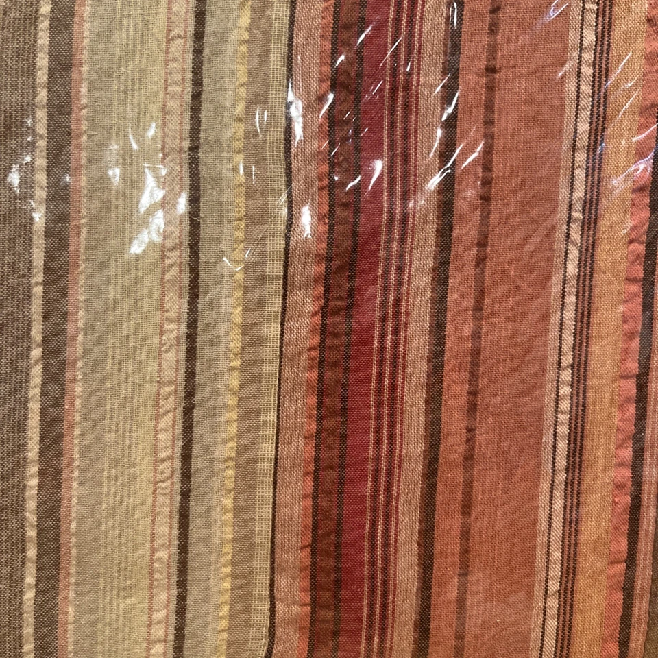 Cortina de chuveiro Metro Luxe listrada vermelha laranja dourada tecido 72 X 72" nova na caixa - Imagem 4 de 4