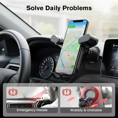 Car Mount Air Vent Phone Holder Swivel Cradle Strong Grip AC for Smart Phones