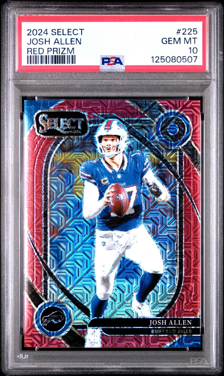 2024 Panini Select Josh Allen Red Mojo Prizm /49 #225 PSA 10 Gem Mint