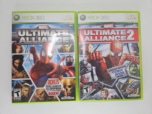 Marvel Ultimate Alliance 1 & 2 for Xbox 360 with Manual Tested Comic Book
