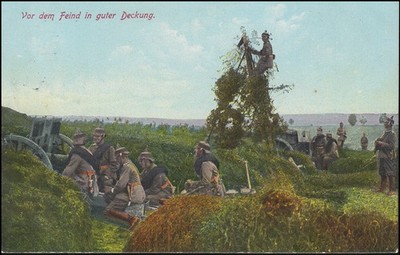 Postcard before the enemy in good cover as field post Frankfurt/or 14.5.15