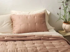 Casaluna Blissful Light Adobe Clay Bamboo Rayon Quilted King Pillow Sham