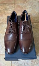 New Cole Haan Shoe Men 10 M Grand OS Leather Oxford Cap Toe Brown Lace Jefferson