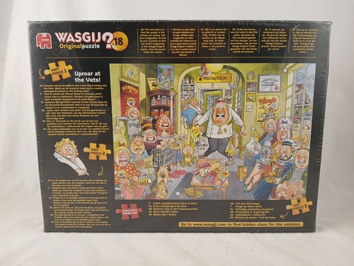 Wasgij? 1000 Piece Original Jigsaw Puzzle #18-Uproar at the Vets!-NEW/SEALED! - Picture 2 of 6