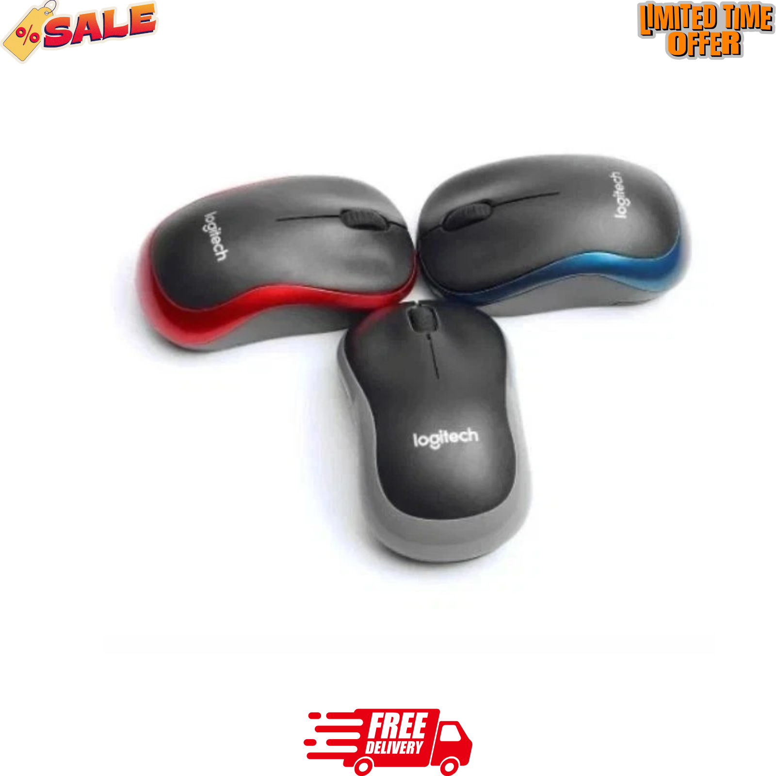 Logitech M185 Wireless Mouse 2.4Ghz USB 1000DPI Mice USB Receiver Mute Optical N