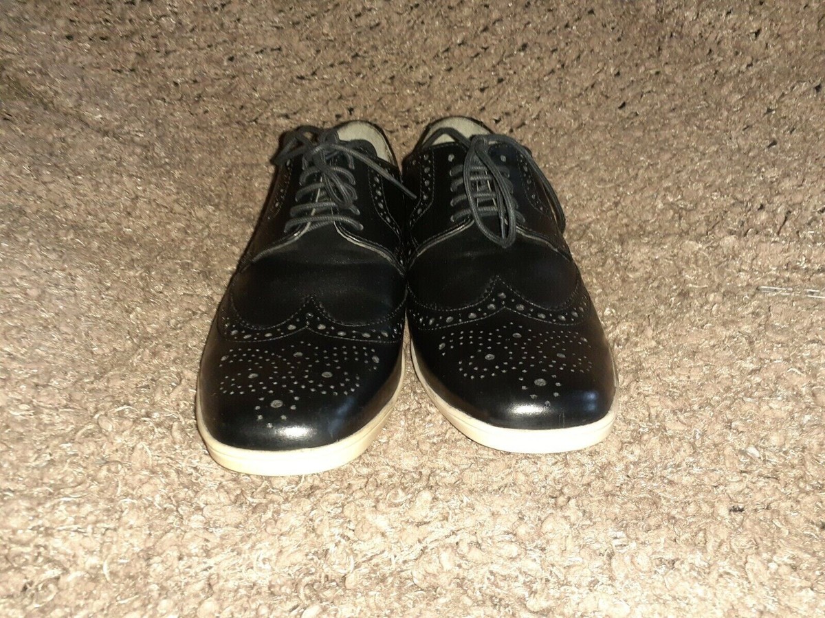 BASE LONDON-SHORE-Black Leather Wingtip Brogues-Size 40-7  display picture 2