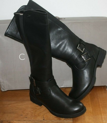 Botas de pantorrilla elásticas negras Cipriata para mujer calcetín de espuma viscoelástica Reino Unido 5 euros 38 nuevas en caja - Imagen 2 de 2