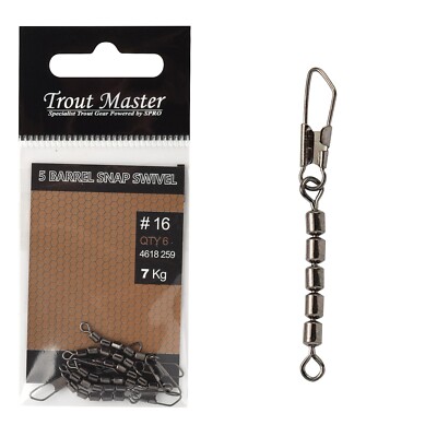Spro TM Trout Master Barrel Snap Swivel 5-Fach Wirbel Gr. 12 14 16 18 20 Forelle