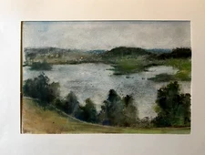 Franz Ehmke 1928-2018 GDR Painter° Small Rummelsberg Wesensee View Pastel