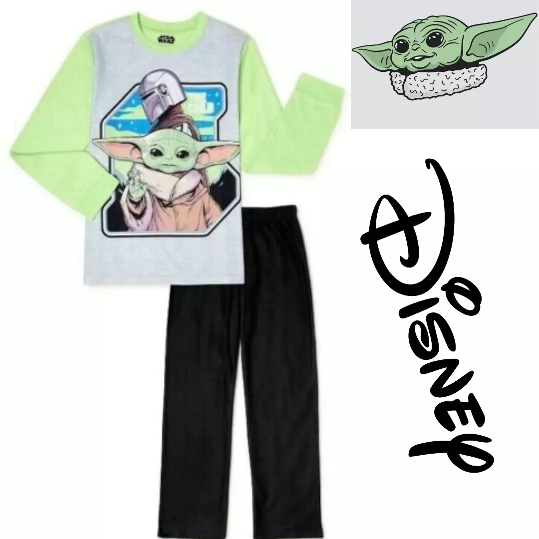 DISNEY Star Wars 10 12 Mandalorian Baby Yoda The Child 2 Piece Pajama Sleep Set